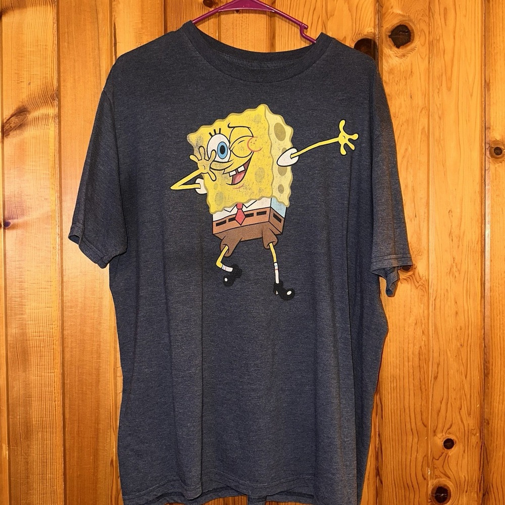 Men's XL SpongeBob Dabbing Graphic Tee | Funny Cartoon Streetwear Meme Shirt